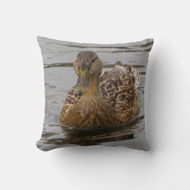Female Mallard Throw Pillow (Front)