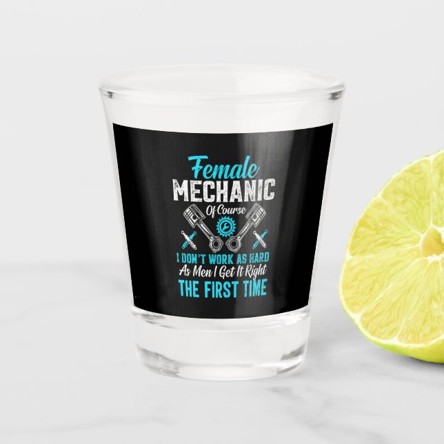 Female Mechanic Shot Glass (Front)