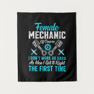 Female Mechanic Tapestry