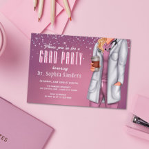 Female Medical Doctor Graduation Party Invitation