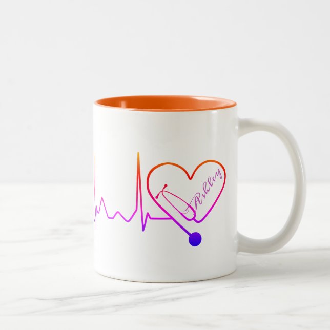 Female Medical Graduate Doctor Nurse Personalized Two-Tone Coffee Mug (Right)