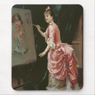 Female Model Making Mischief (Raimundo de Madrazo) Mouse Pad