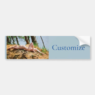 Female Model Sunbathing Thunder_Cove Bumper Sticker