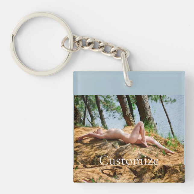 Female Model Sunbathing Thunder_Cove  Keychain (Front)