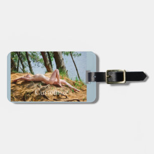 Female Model Sunbathing Thunder_Cove  Luggage Tag
