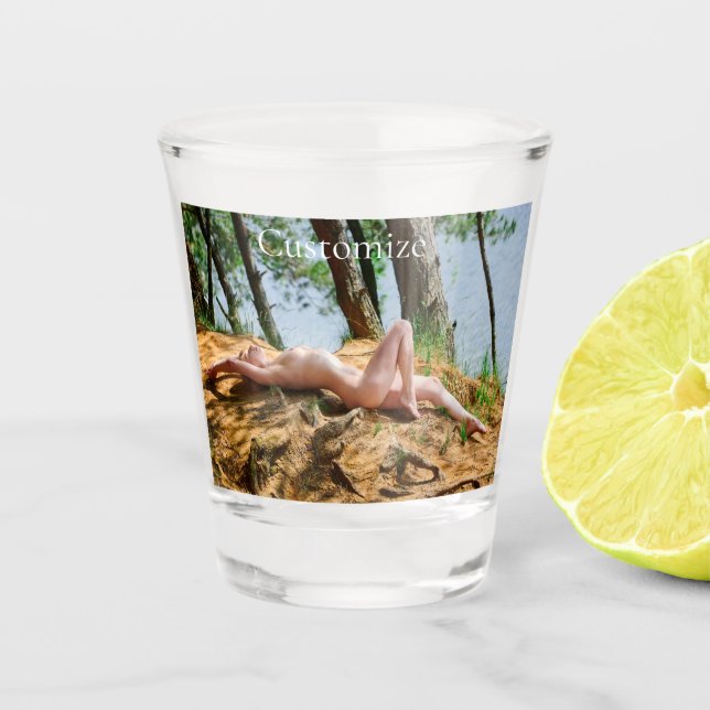 Female Model Sunbathing Thunder_Cove  Shot Glass (Front)