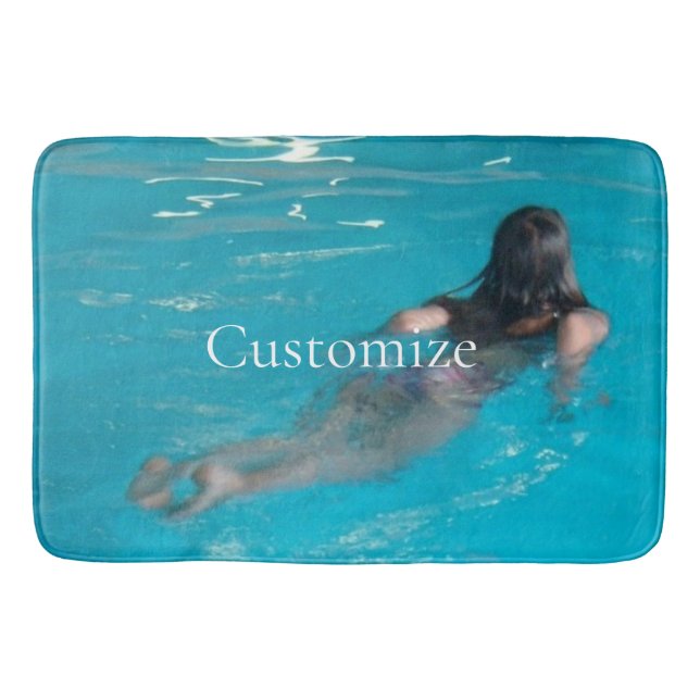 Female Model Swimming Thunder_Cove Bath Mat (Front)