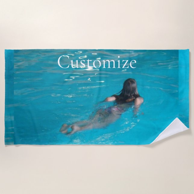 Female Model Swimming Thunder_Cove Beach Towel (Front)