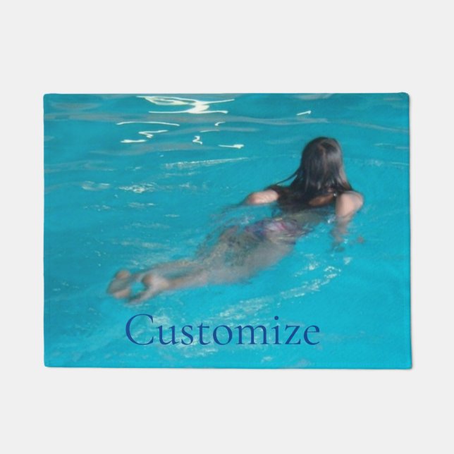 Female Model Swimming Thunder_Cove Doormat (Front)