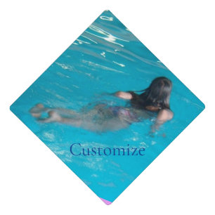 Female Model Swimming Thunder_Cove Graduation Cap Topper