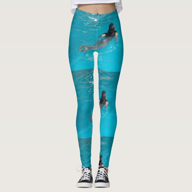 Female Model Swimming Thunder_Cove Leggings (Front)