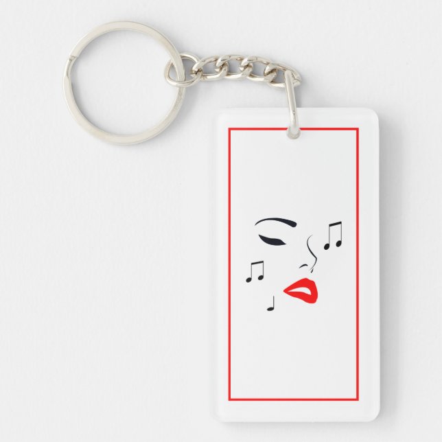 Female Music Face Keychain (Front)