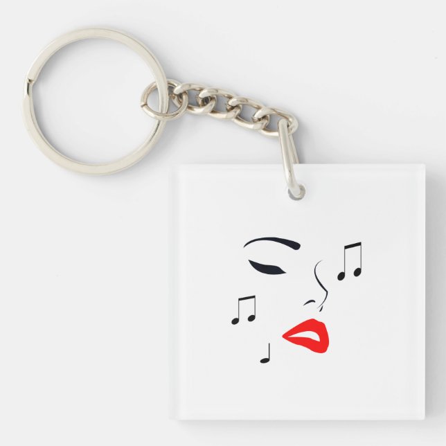 Female Music Face Keychain (Front)