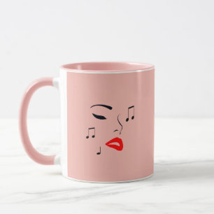 Female Music Face Mug