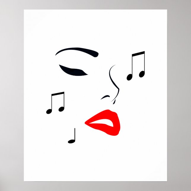 Female Music Face Poster (Front)
