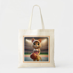 Female Netball Cat, Tote Bag
