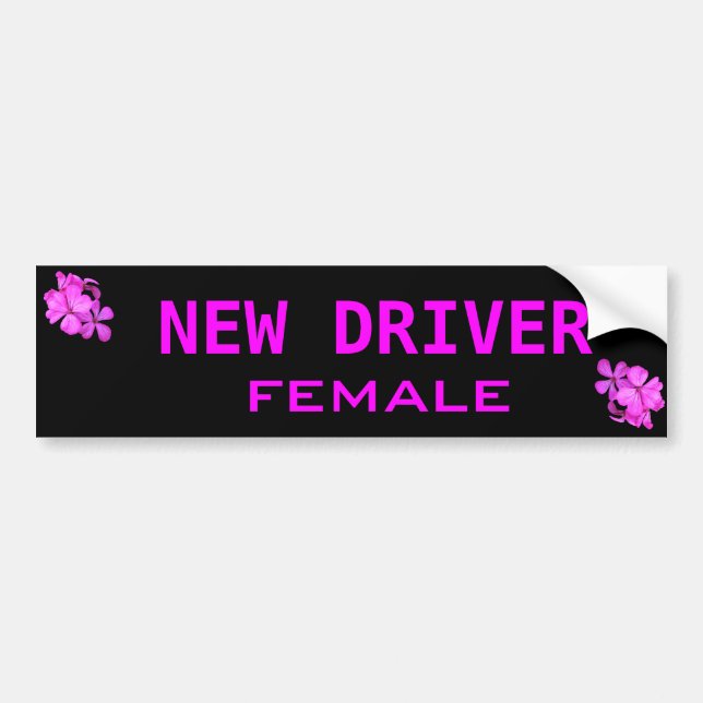 female new driver bumper sticker (Front)