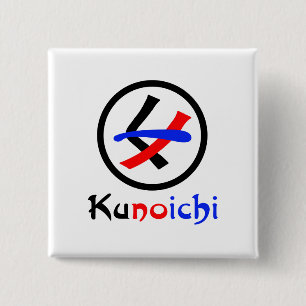 Female Ninja Kunoichi くノ一 2 Inch Square Button