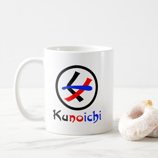 Female Ninja Kunoichi くノ一 Coffee Mug (With Donut)