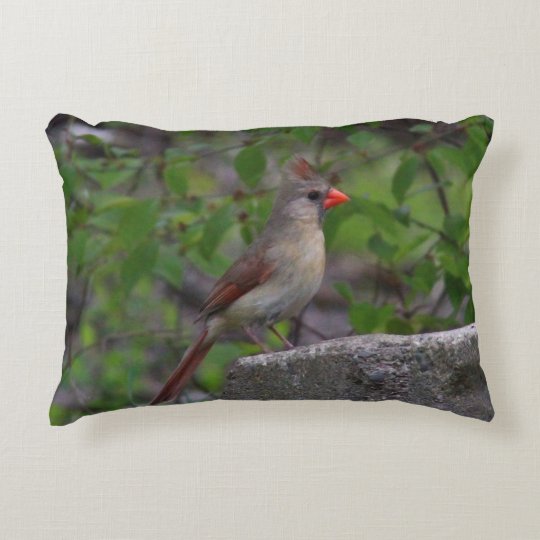 Female Northern Cardinal Decorative Pillow