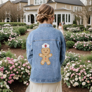 Female Nurse Day Mom Appreciation Red Cross Cookie Denim Jacket