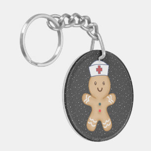 Female Nurse Day Mom Appreciation Red Cross Cookie Keychain