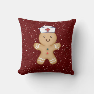 Female Nurse Day Mom Appreciation Red Cross Cookie Throw Pillow