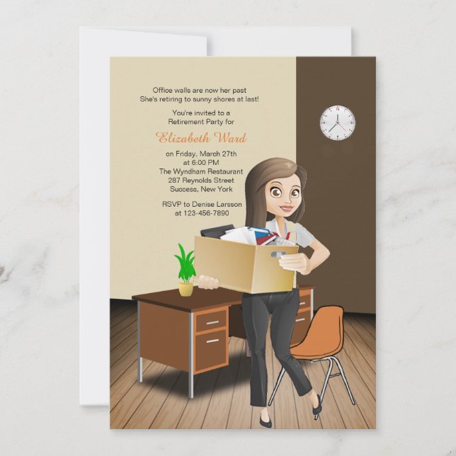 Female Office/School Employee Retirement Invites (Front)