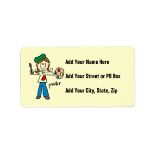 Female Painter Stick Figure Label
