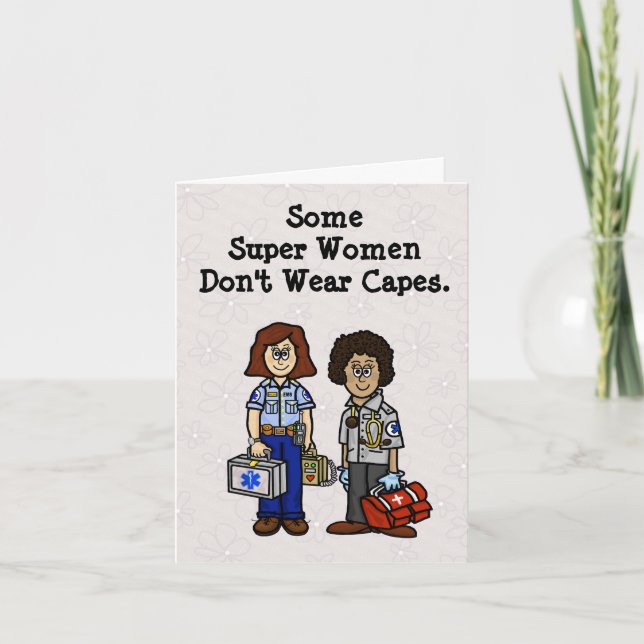 Female Paramedics EMT Day Greeting Card (Front)