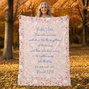 Female Pastor Appreciation Botanical Scripture Sherpa Blanket