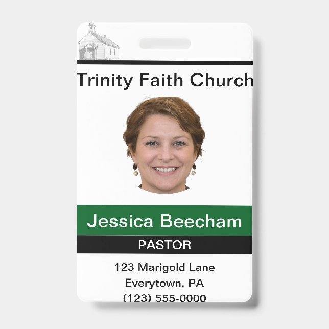 Female Pastor Custom Badge (Front)
