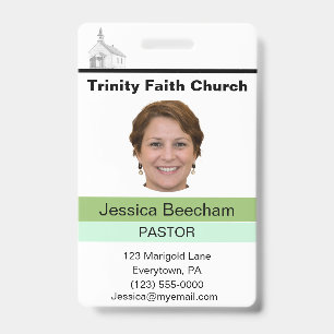 Female Pastor Custom ID Badge