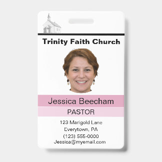 Female Pastor Custom ID Badge