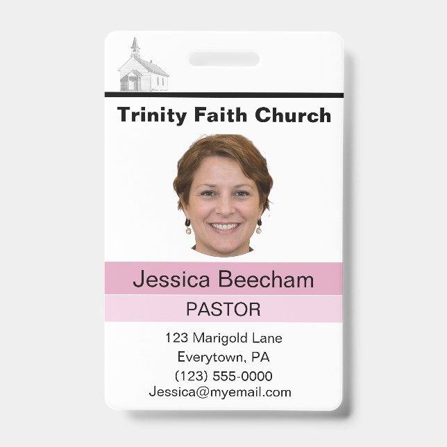 Female Pastor Custom ID Badge (Avant)