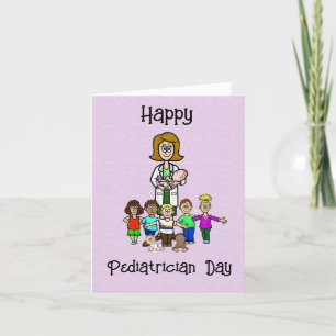 Female Pediatrician with Children Greeting Card
