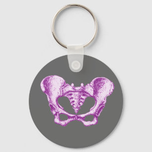 Female Pelvis Purple Keychain
