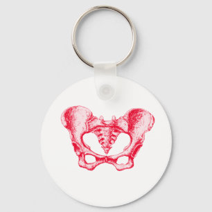 Female Pelvis Red Keychain