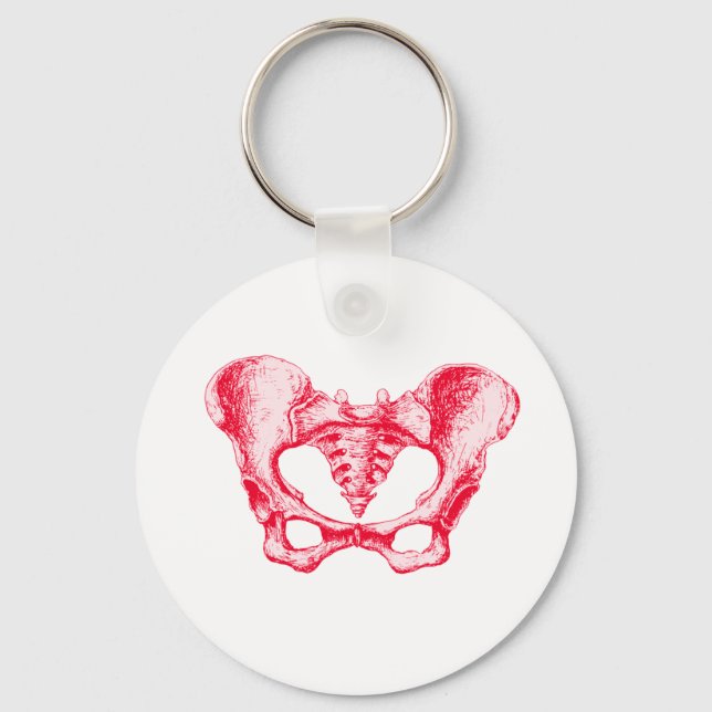 Female Pelvis Red Keychain (Front)