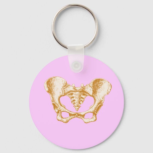 Female Pelvis Sepia Keychain (Front)