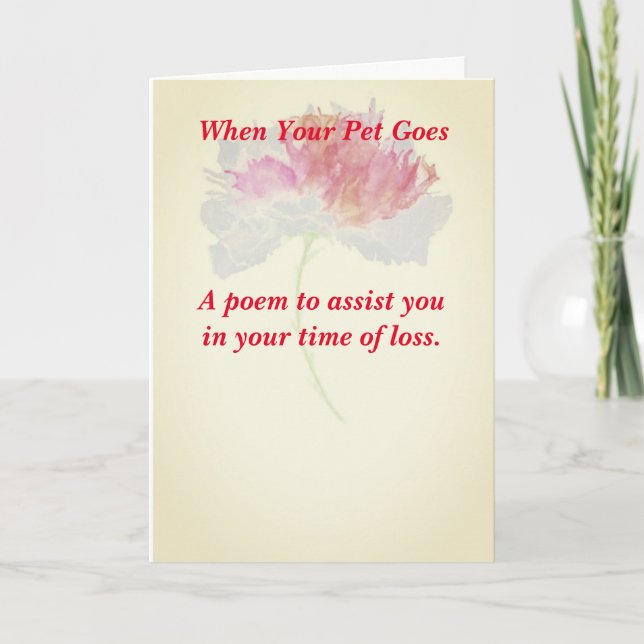 Female Pet Loss Folded Sympathy Card (Front)