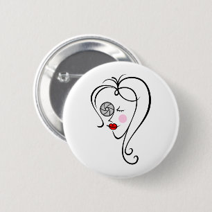 Female photographer 2 inch round button