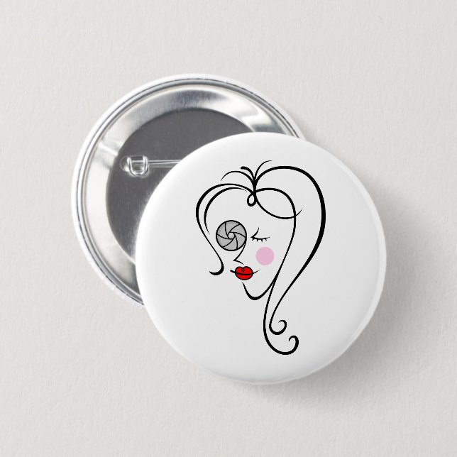 Female photographer 2 inch round button (Front & Back)