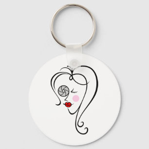 Female photographer keychain