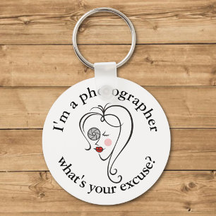 Female photographer keychain