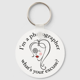 Female photographer keychain