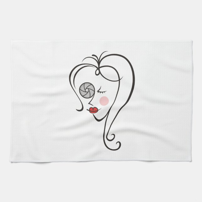 Female Photographer Kitchen Towel (Horizontal)