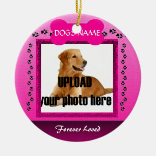Female Pink Dog Memorial Ceramic Ornament