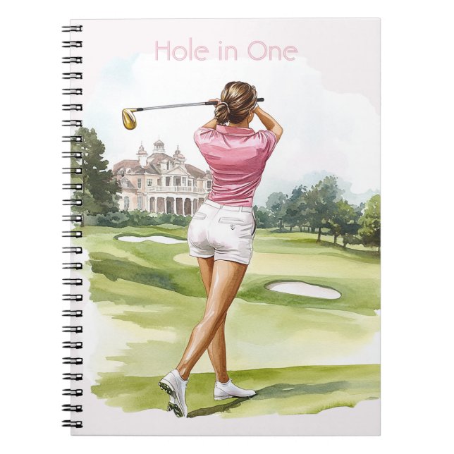Female Pink Top Golf Notebook (Front)