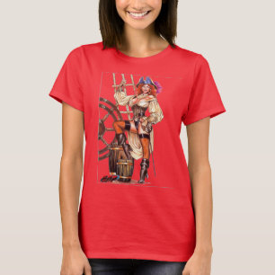 Female Pirate Captain Morgan Stance T-Shirt